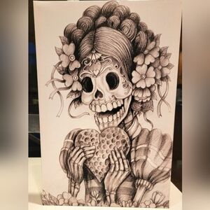 Day of the Dead -Woman in Love-canvas Mounted Wall Art 12"×18"
